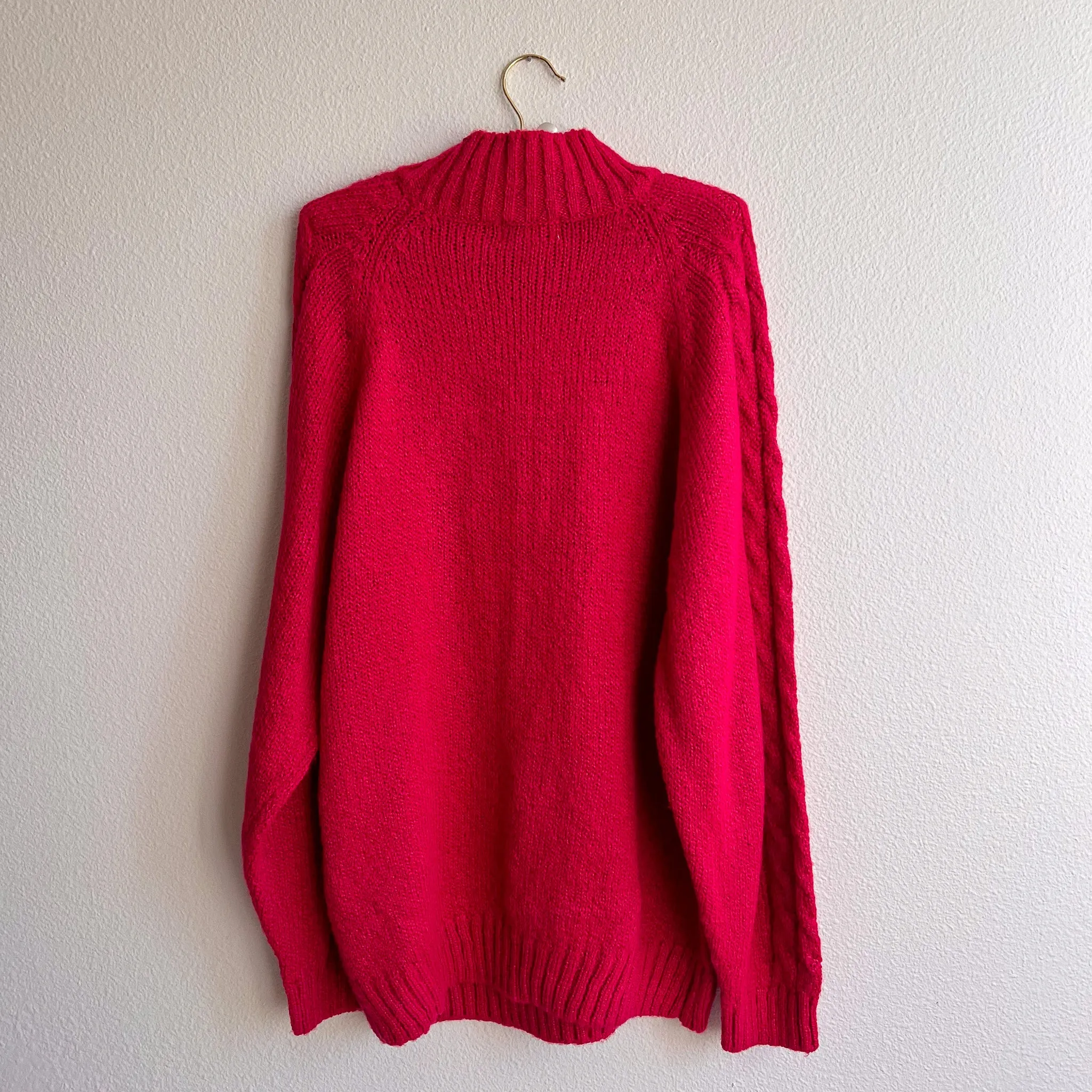 1980s Magenta Pink Heavy Knit Sweater (L/XL)