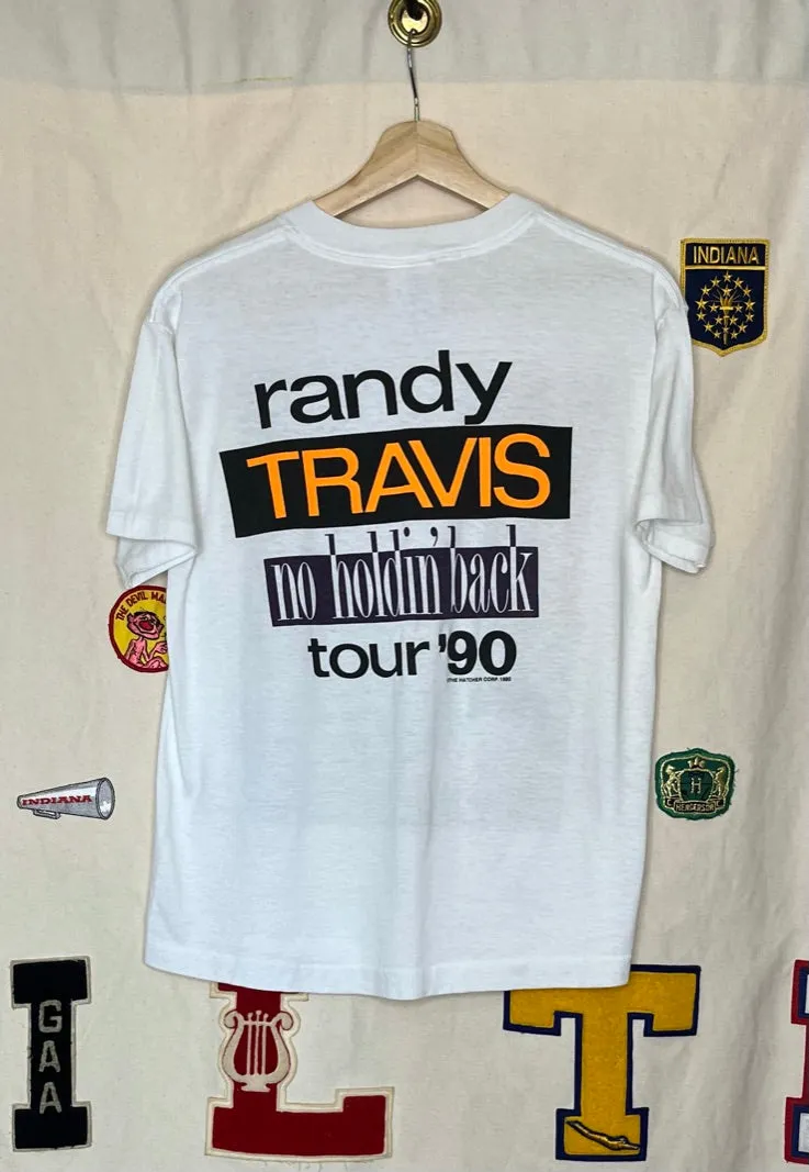 1990 Randy Travis No Holdin' Back Tour T-Shirt: M