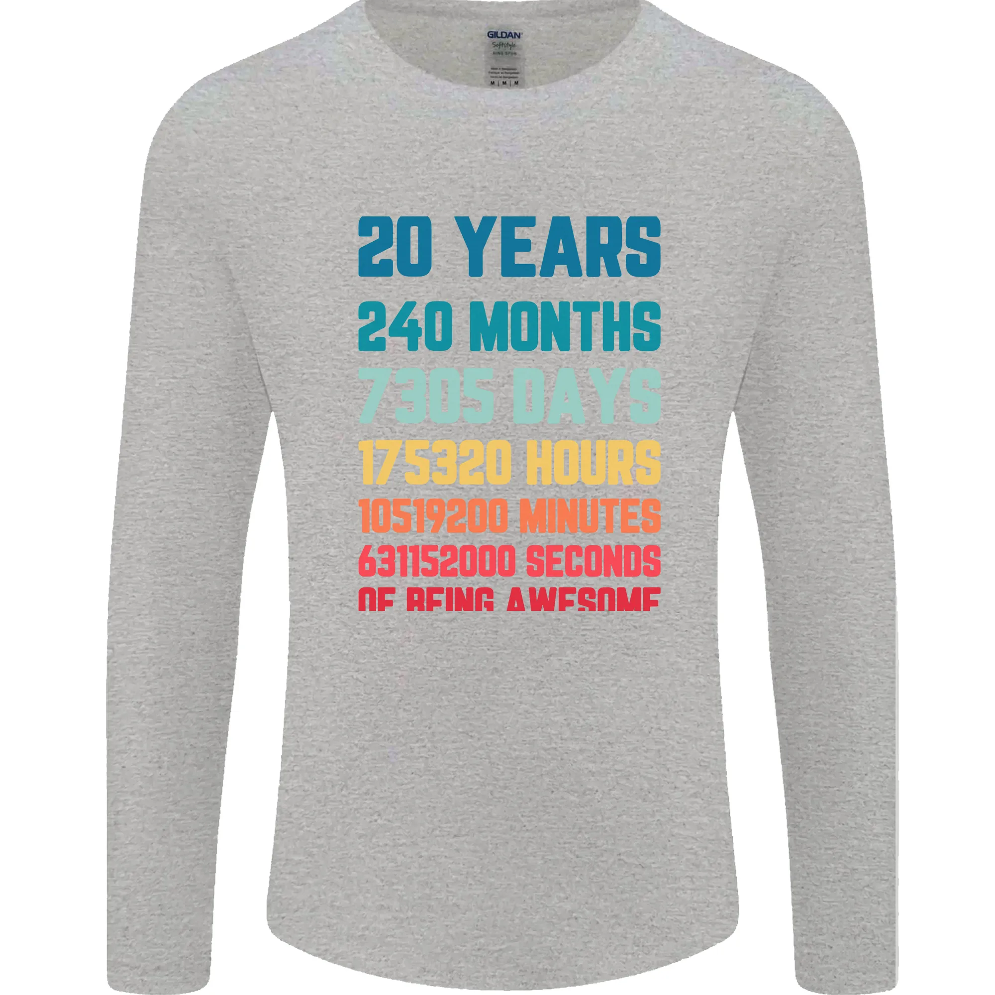 20th Birthday 20 Year Old Mens Long Sleeve T-Shirt