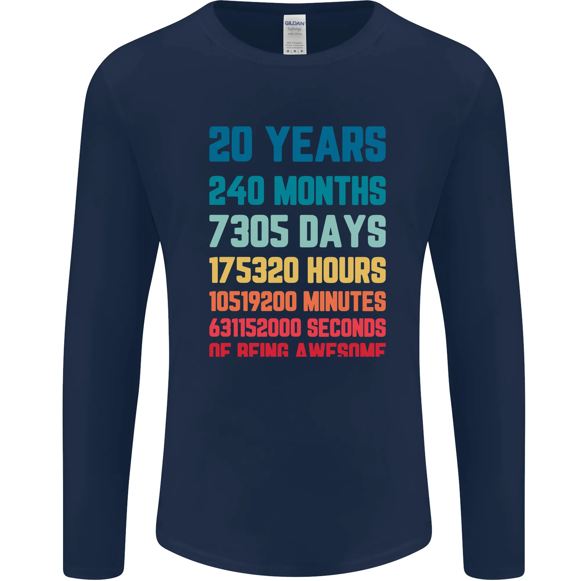 20th Birthday 20 Year Old Mens Long Sleeve T-Shirt