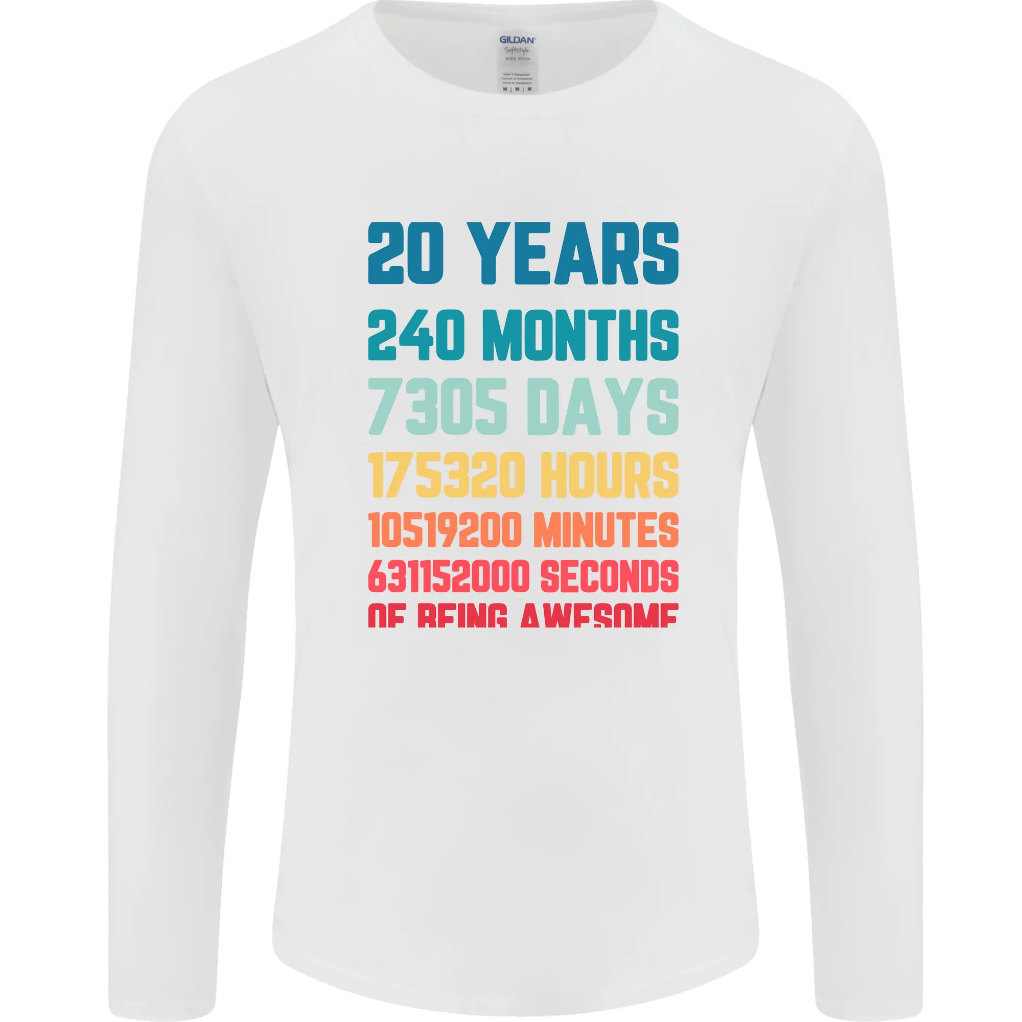 20th Birthday 20 Year Old Mens Long Sleeve T-Shirt