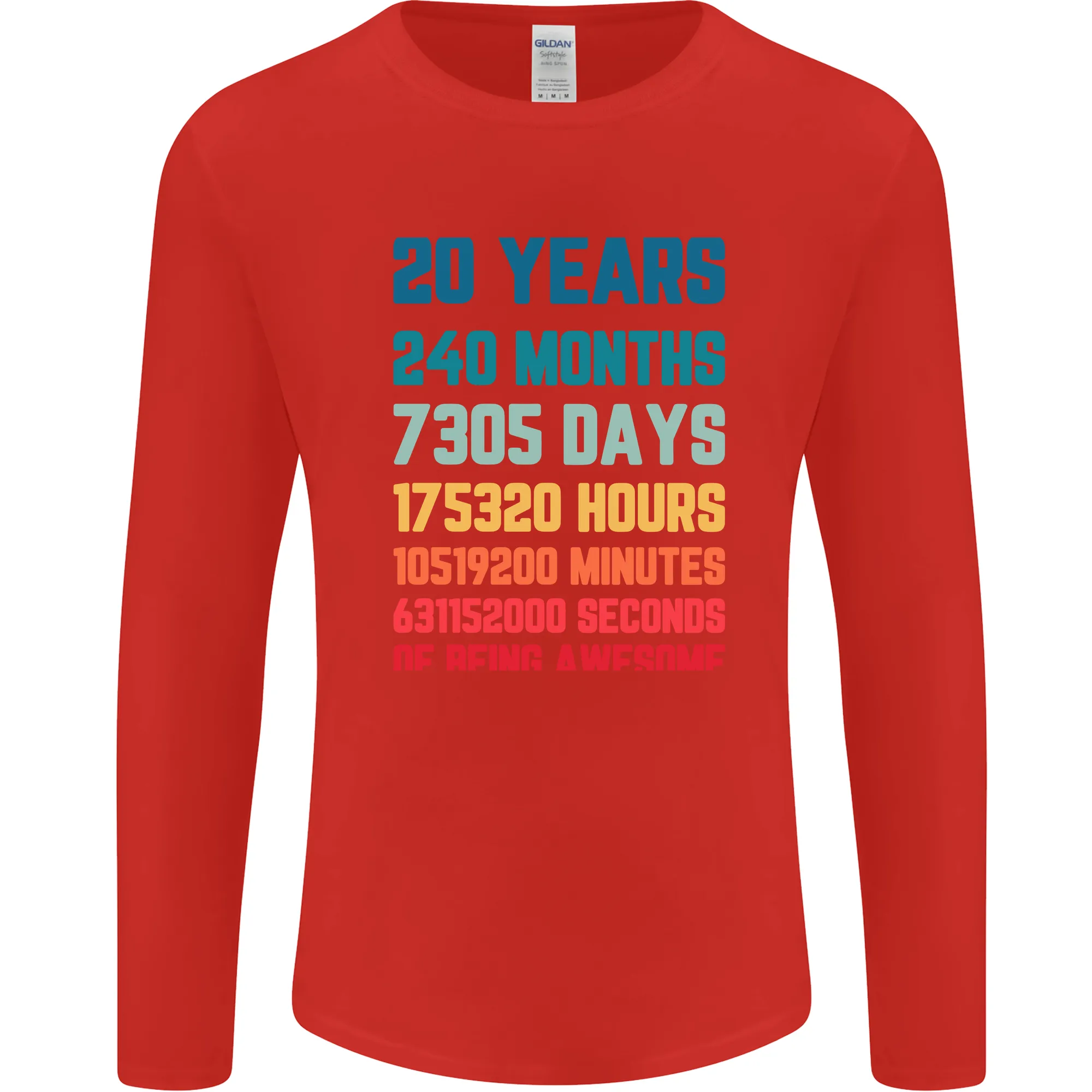 20th Birthday 20 Year Old Mens Long Sleeve T-Shirt