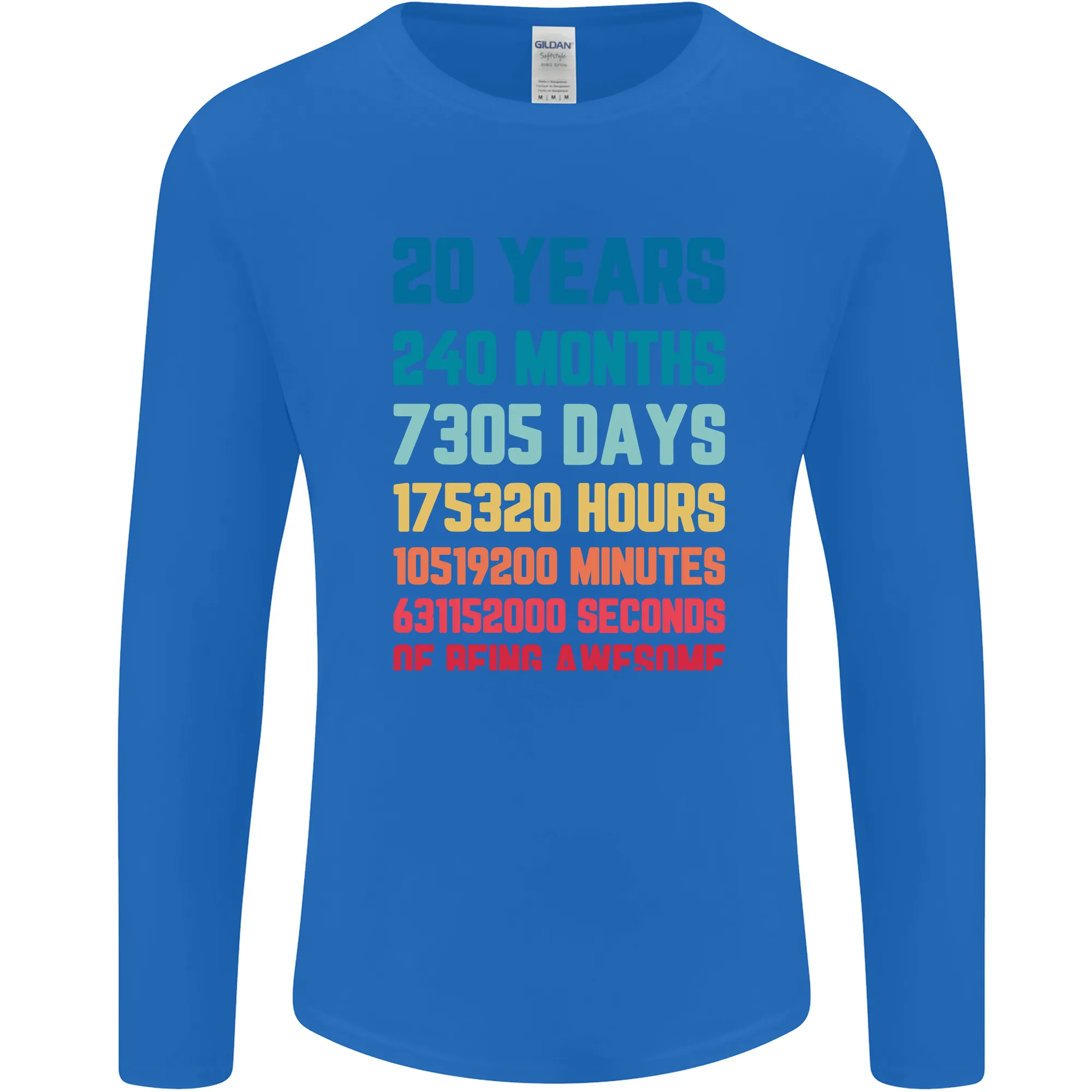 20th Birthday 20 Year Old Mens Long Sleeve T-Shirt