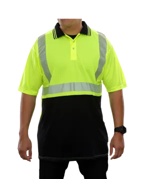 302CTLB Hi-Vis Two-Tone Birdseye Safety Polo Shirt with Comfort Trim by 3MTM