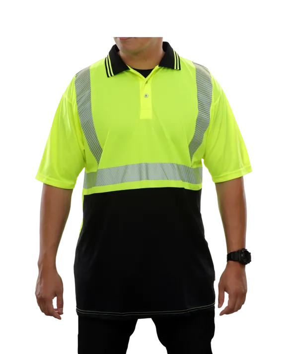 302CTLB Hi-Vis Two-Tone Birdseye Safety Polo Shirt with Comfort Trim by 3MTM