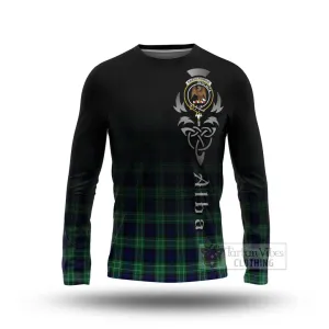 Abercrombie Tartan Long Sleeve T-Shirt Featuring Alba Gu Brath Family Crest Celtic Inspired