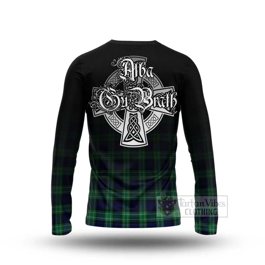 Abercrombie Tartan Long Sleeve T-Shirt Featuring Alba Gu Brath Family Crest Celtic Inspired