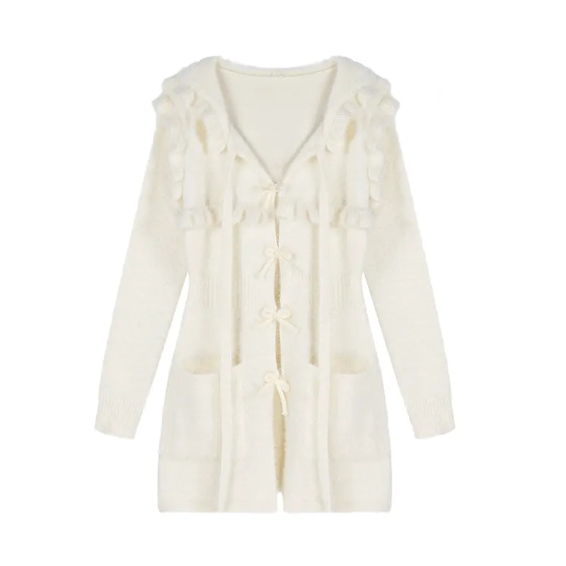 Acacia Milky Crush Cream Mink Fuzzy Sweater Dress