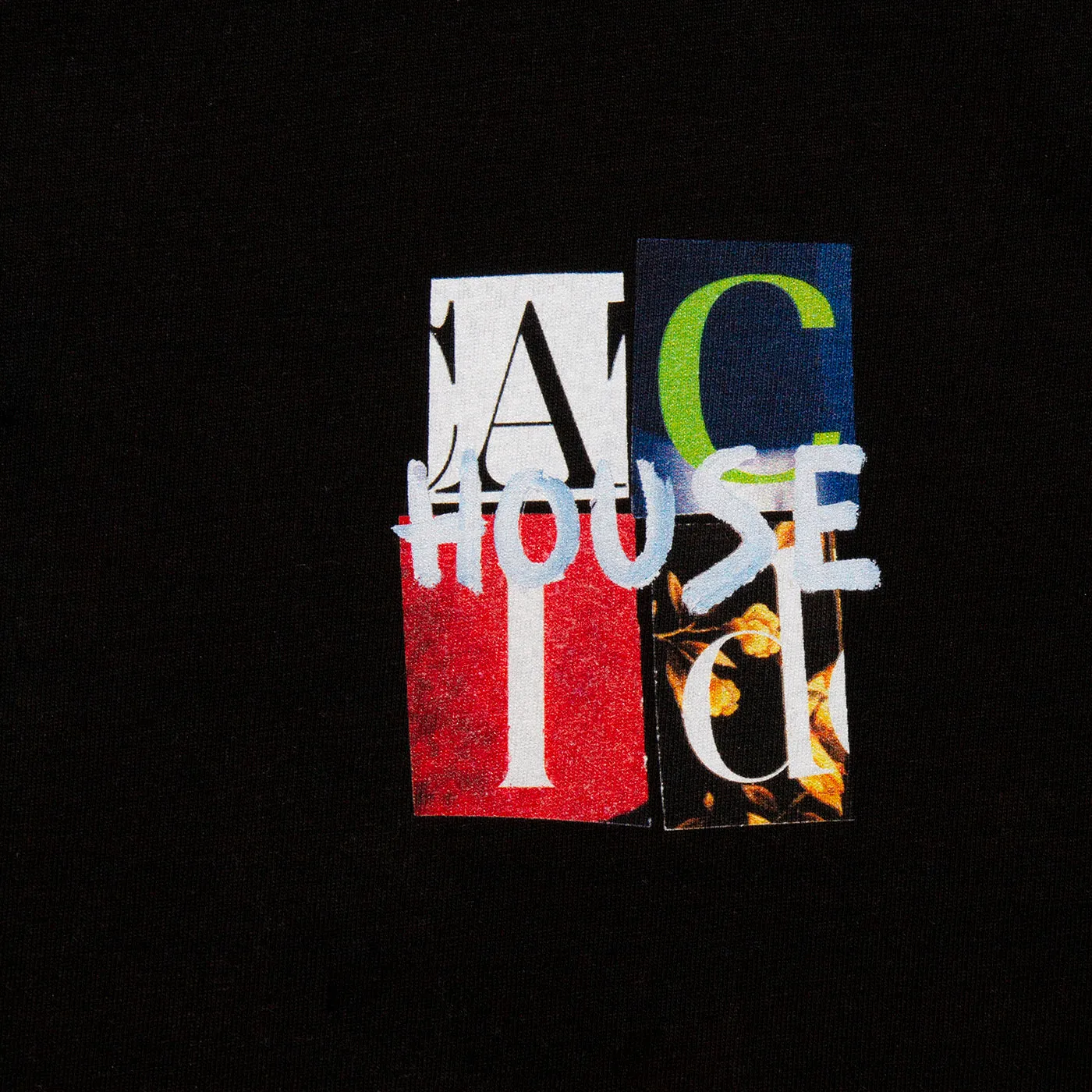 Acid House Cut Portrait Back Print - Tshirt - Black