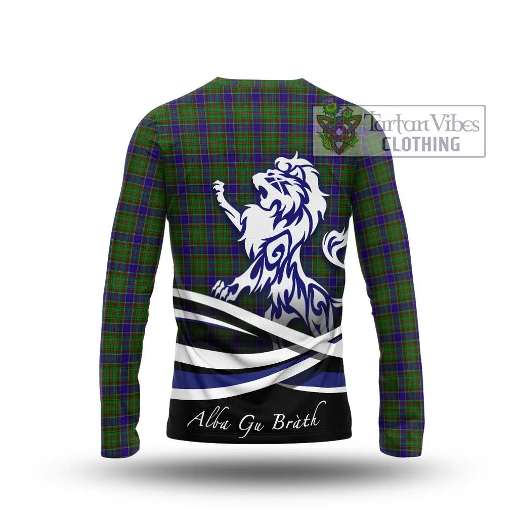 Adam Tartan Long Sleeve T-Shirt with Alba Gu Brath Regal Lion Emblem