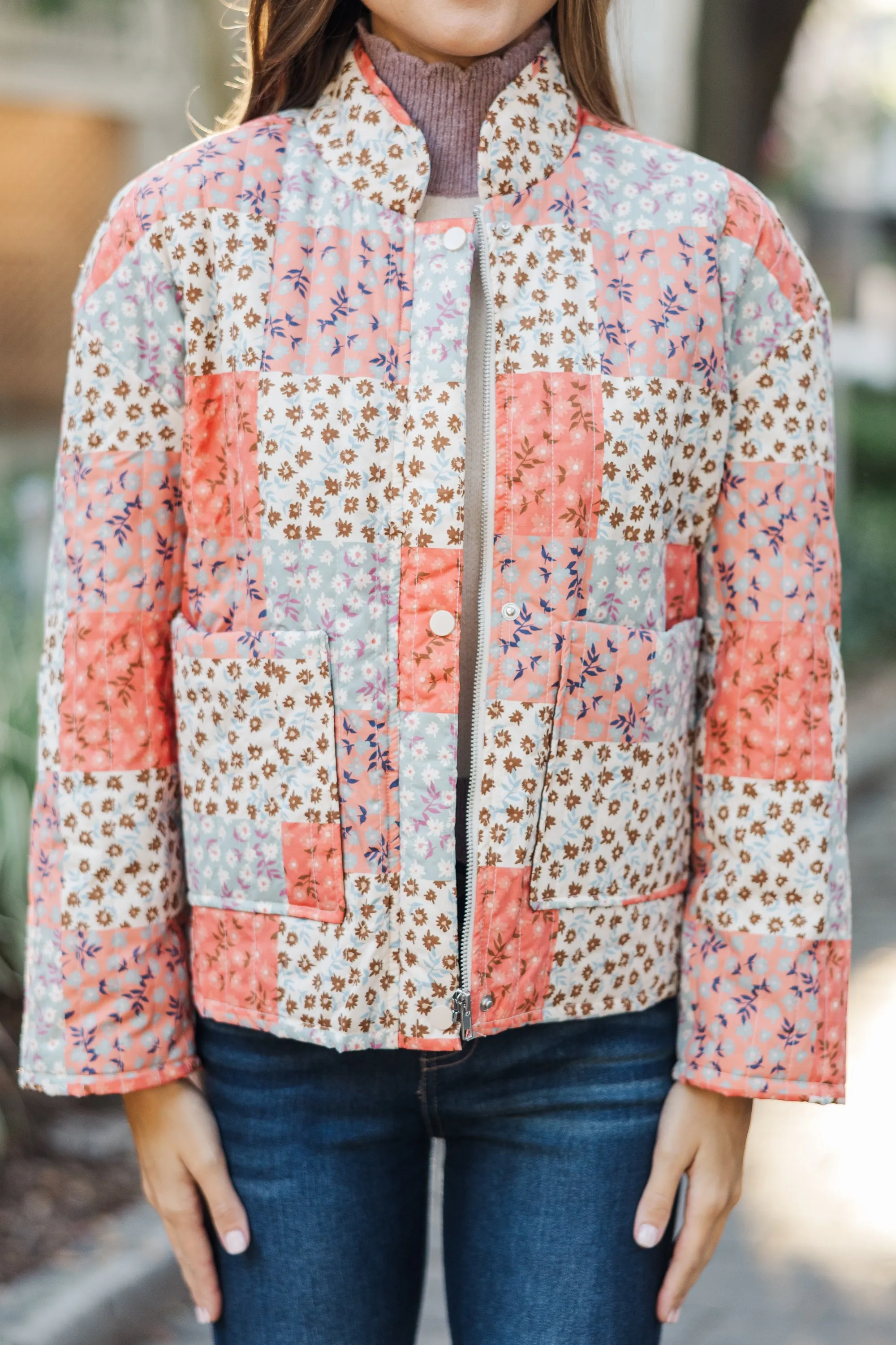 All In A Day Multi-Colored Floral Patchwork Jacket