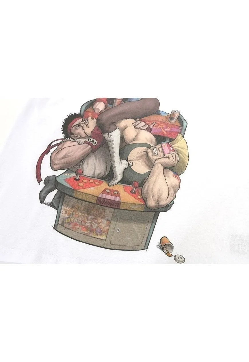 Anime print t-shirt street fighter tee Japanese retro top