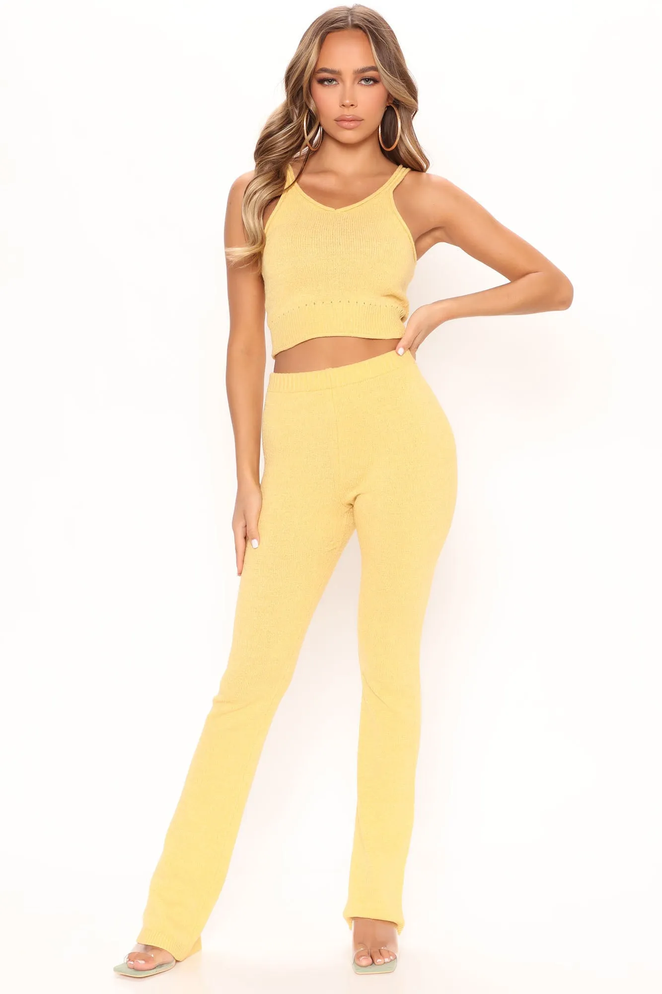 Ariana Sweater Knit Pant Set - Mustard