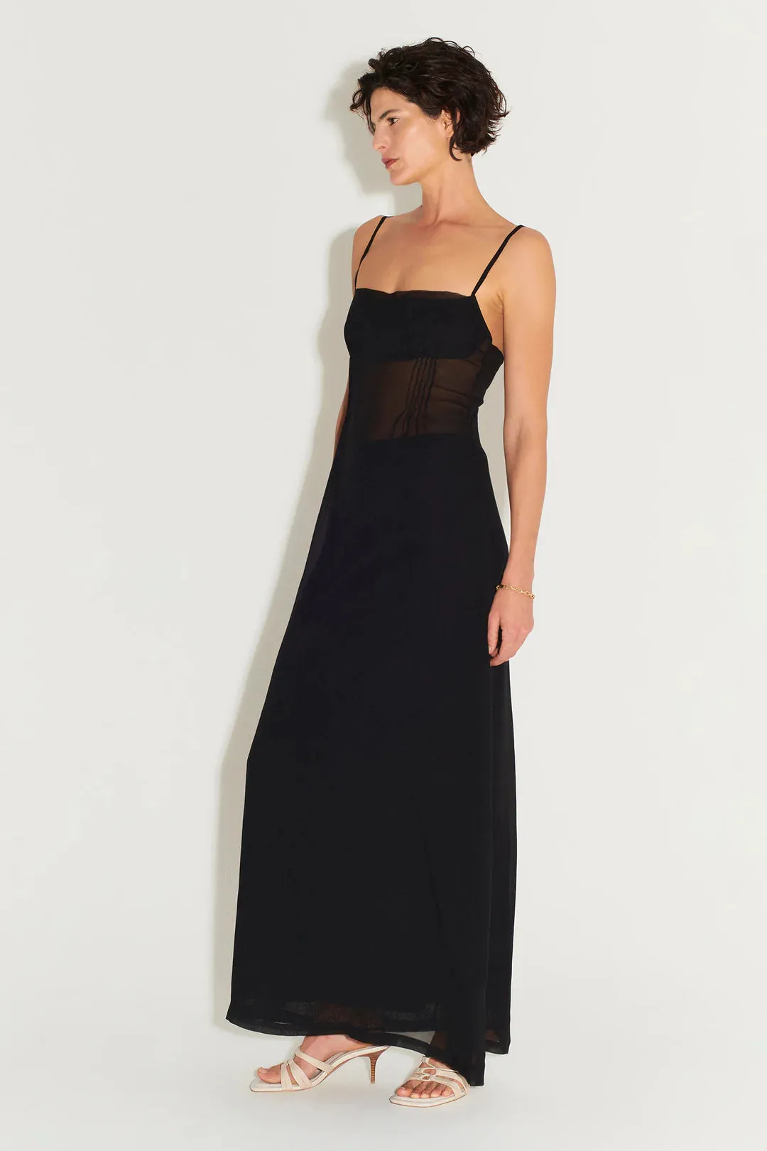 Avenue Sheer Dress Black