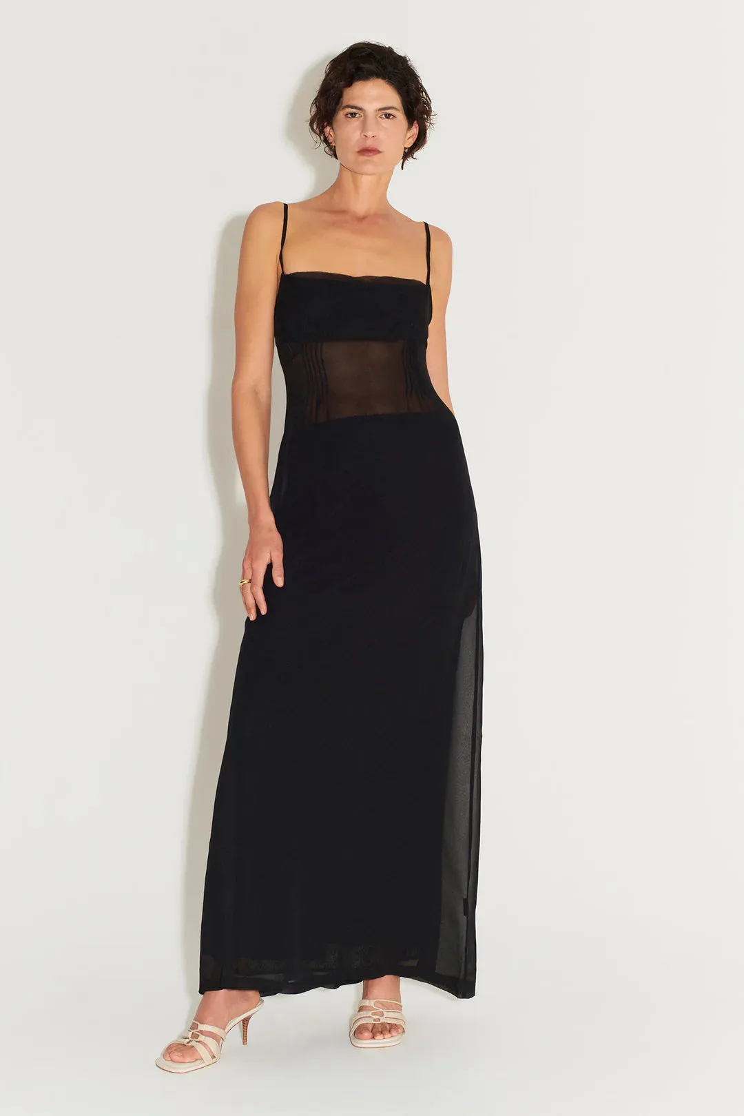 Avenue Sheer Dress Black