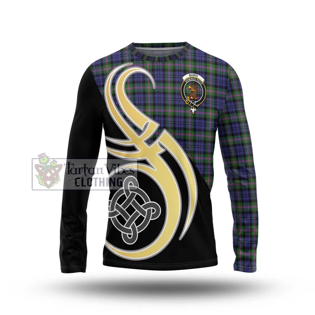 Baird Modern Tartan Long Sleeve T-Shirt with Family Crest and Celtic Symbol Style