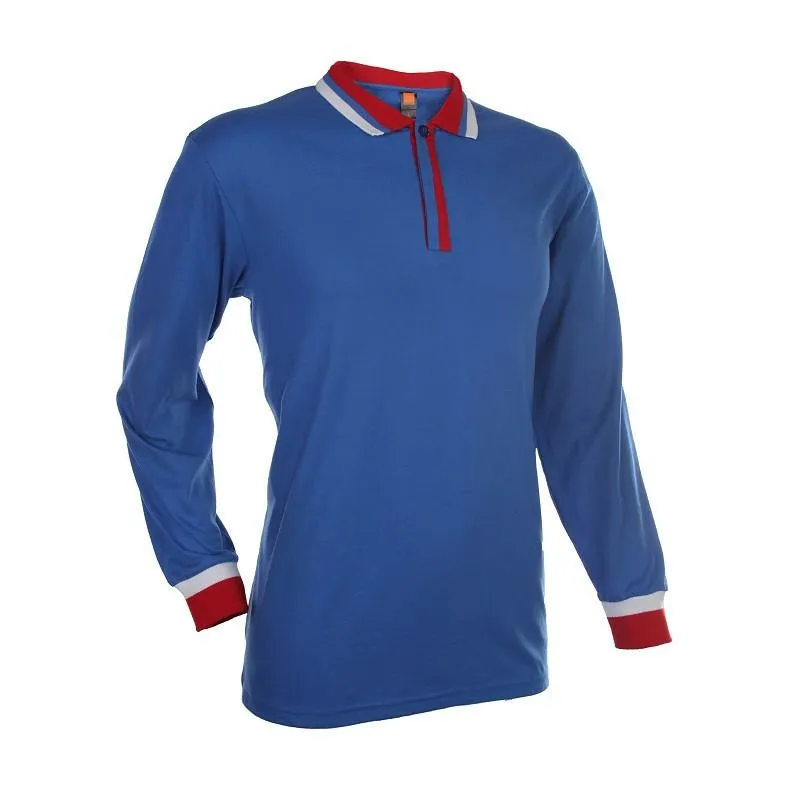 Basic Jersey Contrasting Long Sleeve Polo T-shirt