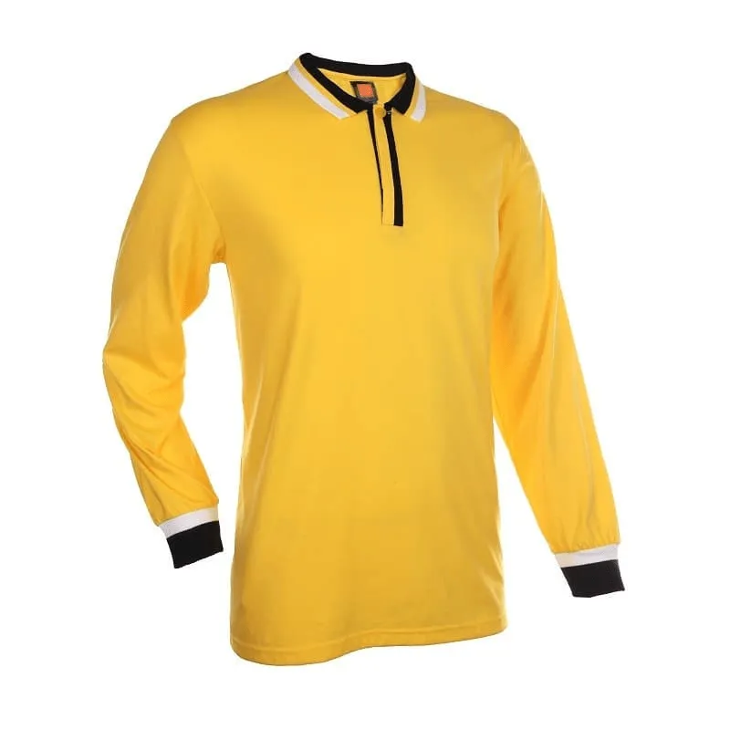 Basic Jersey Contrasting Long Sleeve Polo T-shirt