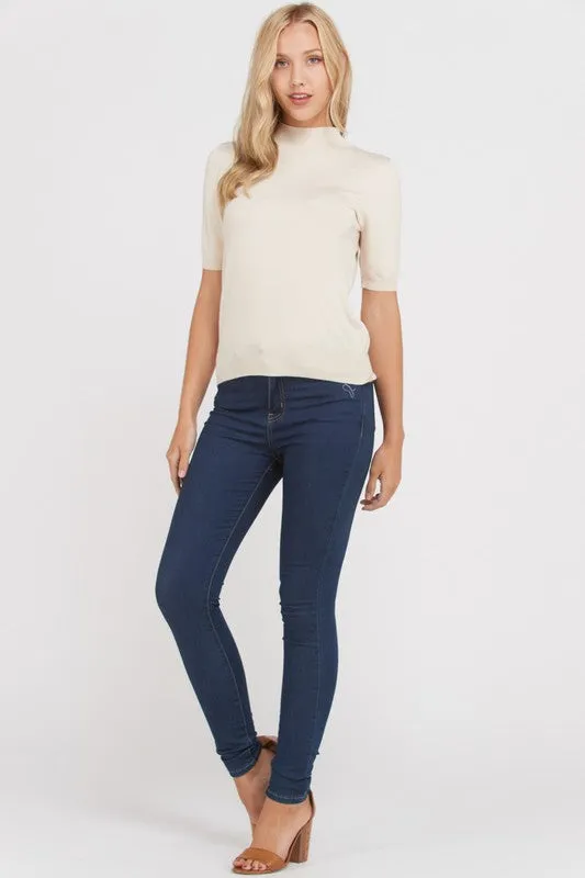 Basic Knit Turtleneck Top