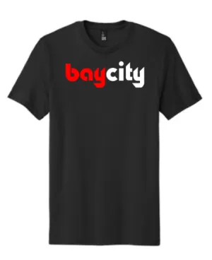 Bay City Black T-Shirt W/ Red and White Logo