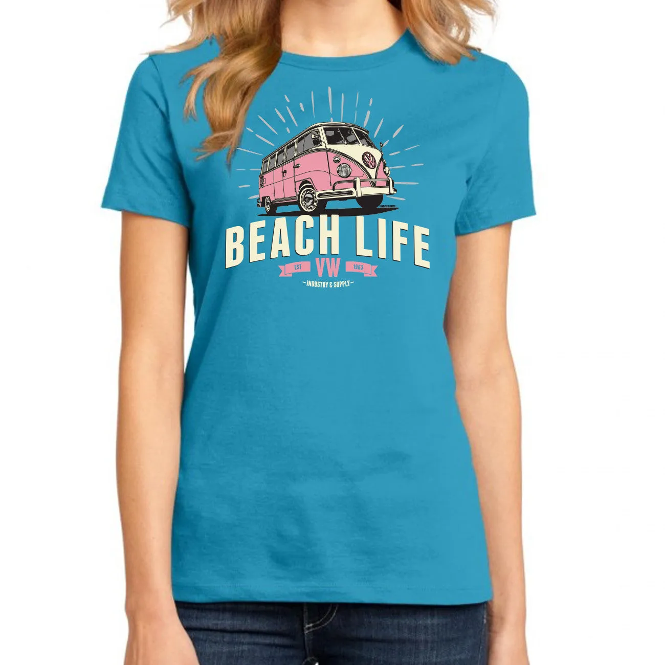 BEACH LIFE VW BUS LADIES FIT T-SHIRT