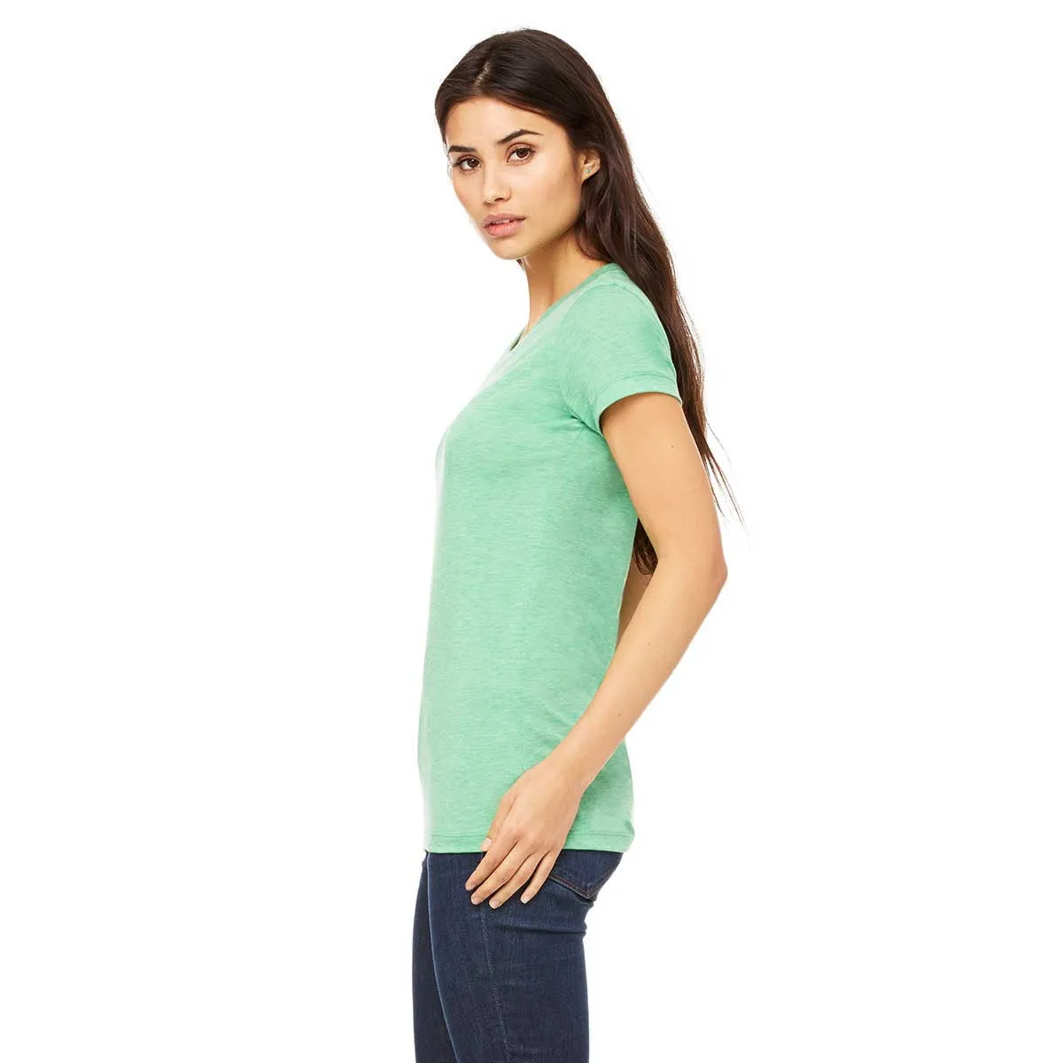 Bella   Canvas Women's Green Triblend Short-Sleeve T-Shirt