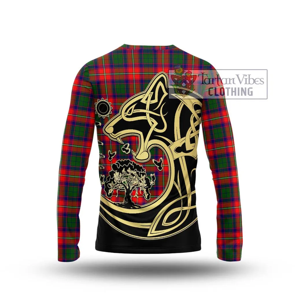 Belsches Tartan Long Sleeve T-Shirt with Family Crest Celtic Wolf Style