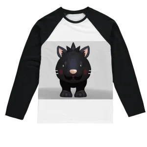 Black Kitty Sublimation Baseball Long Sleeve T-Shirt