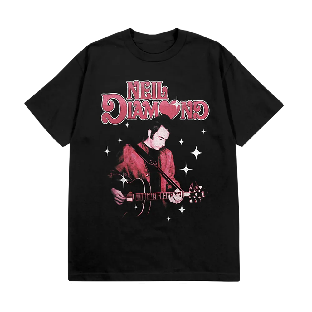 Black Sparkle Guitar T-Shirt