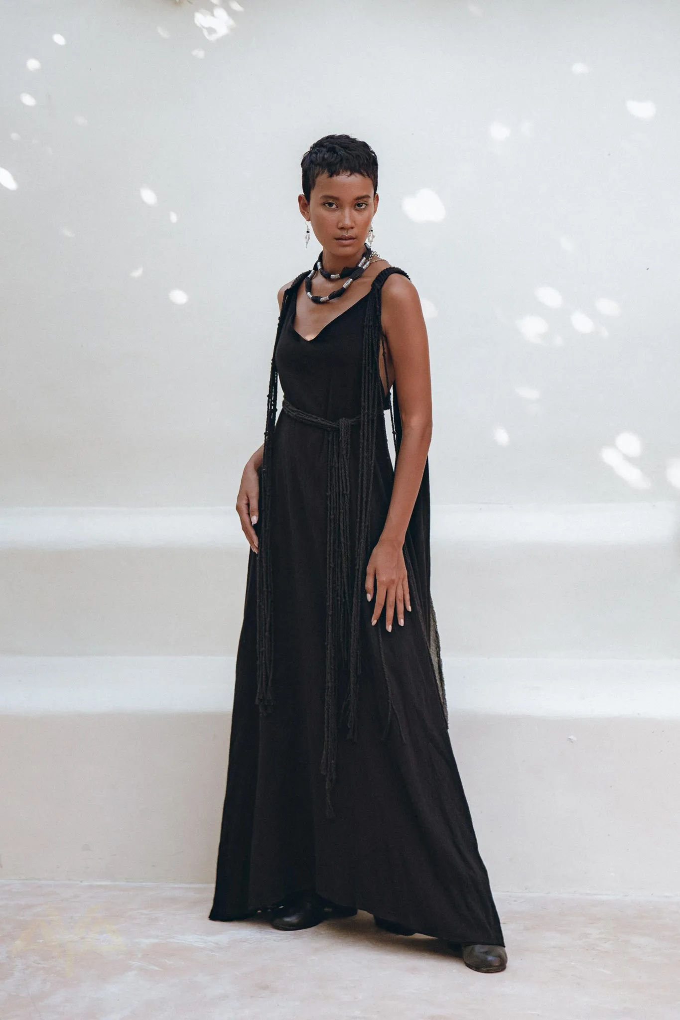 Black Wedding Dress • Boho Multiway Maxi Black Bridesmaid Dress