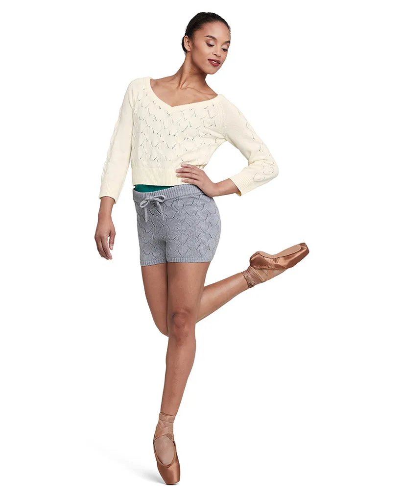 Bloch Viola V Neck Knitted 3/4 Sleeve Cropped Sweater - Z5206 Womens