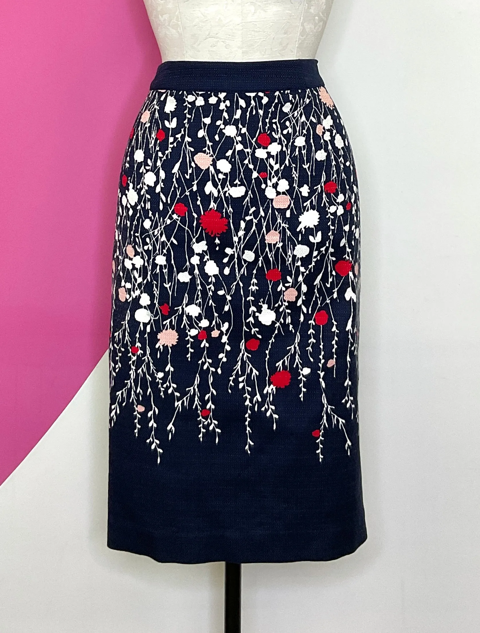 BODEN FLORAL PIQUE VINE SKIRT - 8