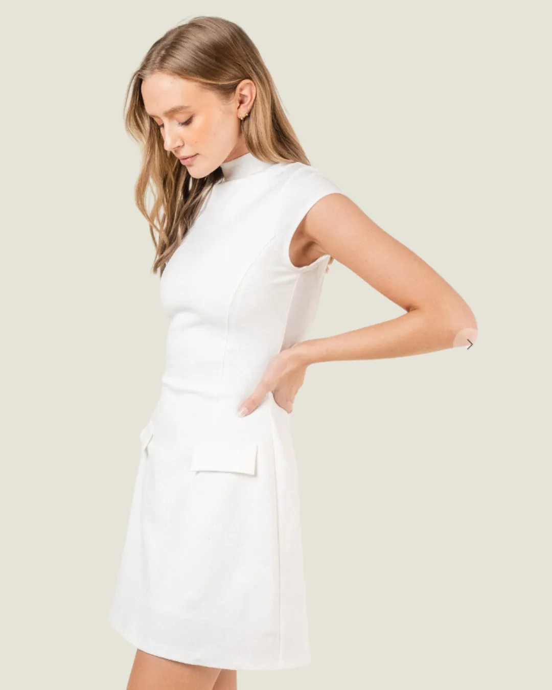 Bridal Era: White Cap Sleeve Mini Dress