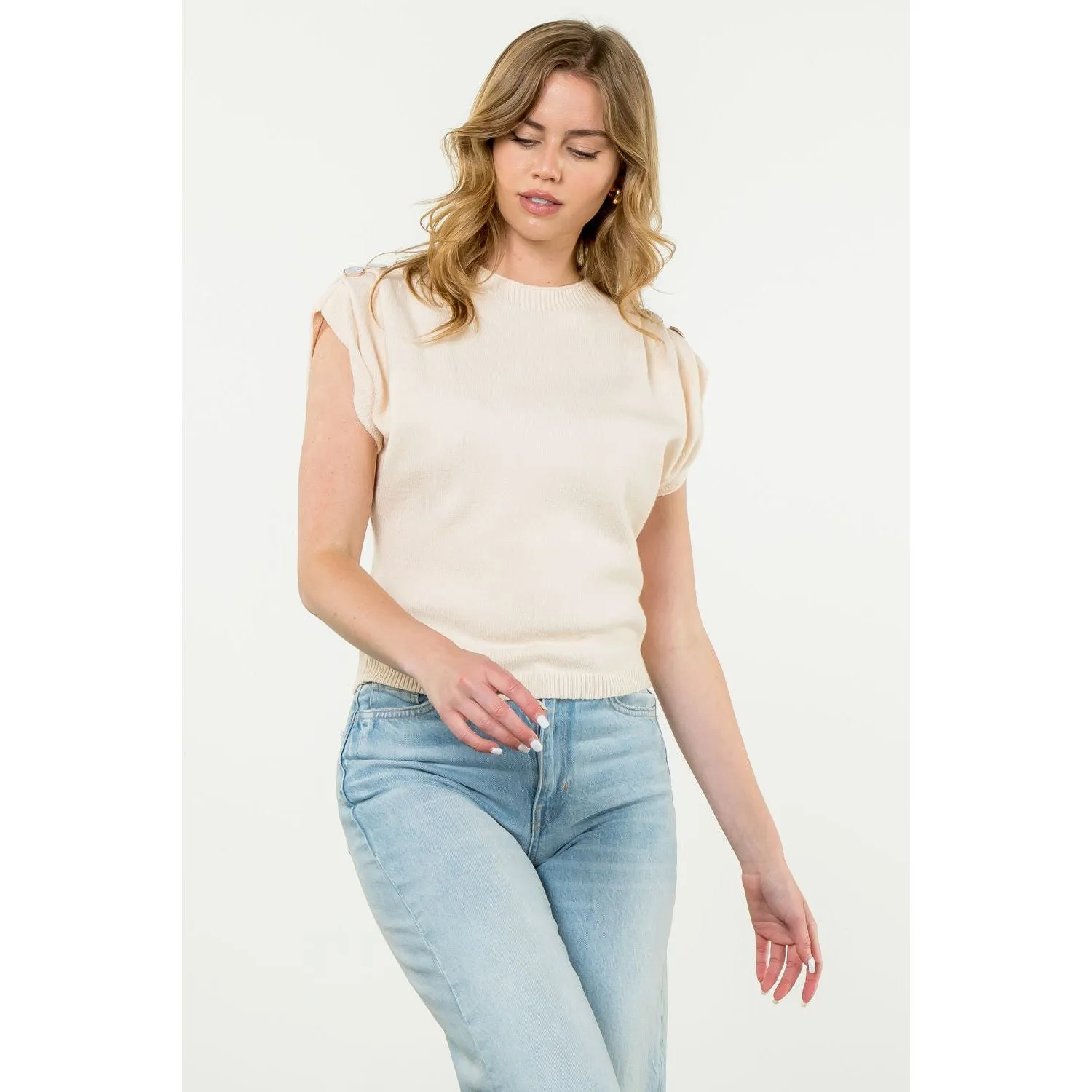 Bridgette Short Sleeve Knit THML Top