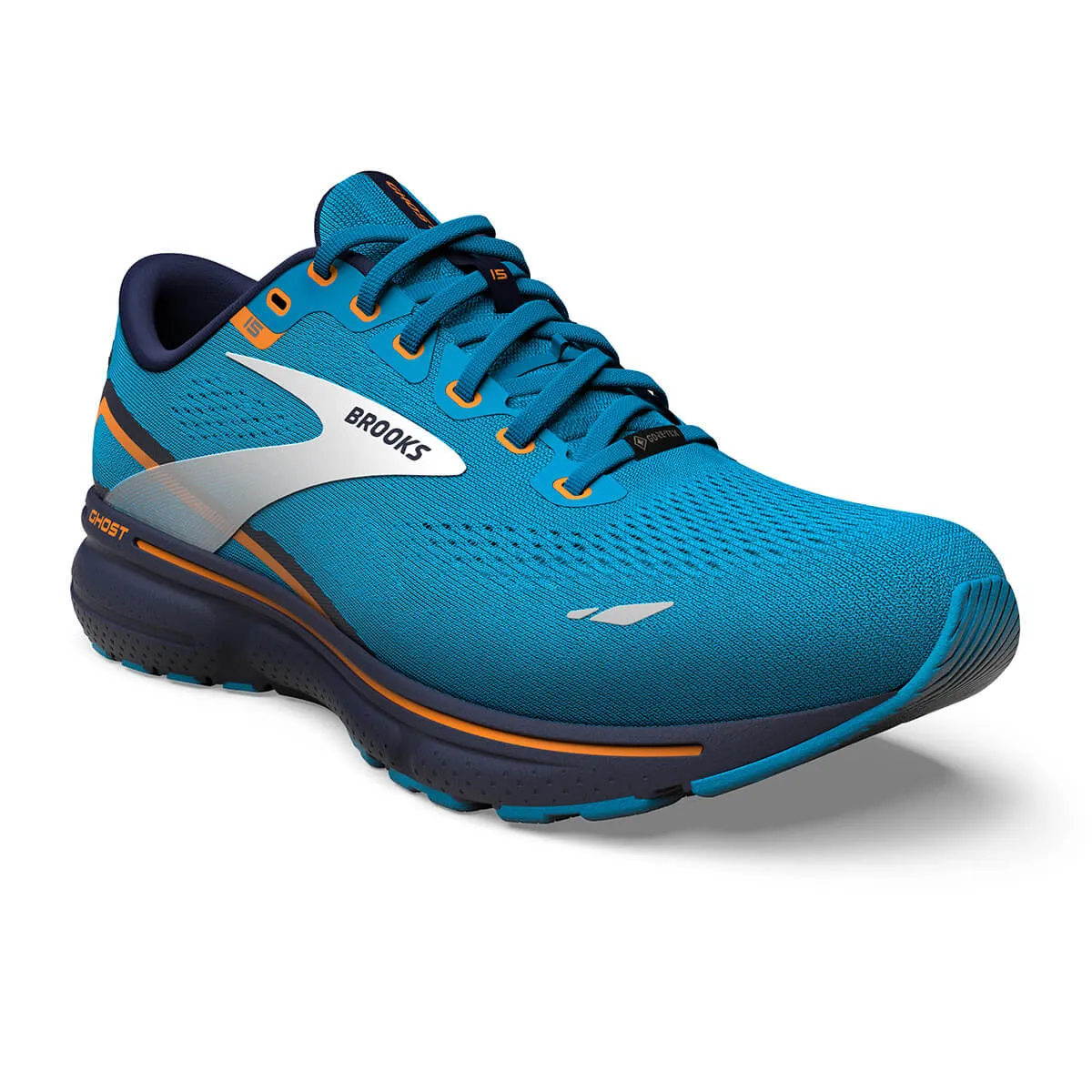 Brooks Ghost 15 GTX Mens | Blue/peacoat/orange