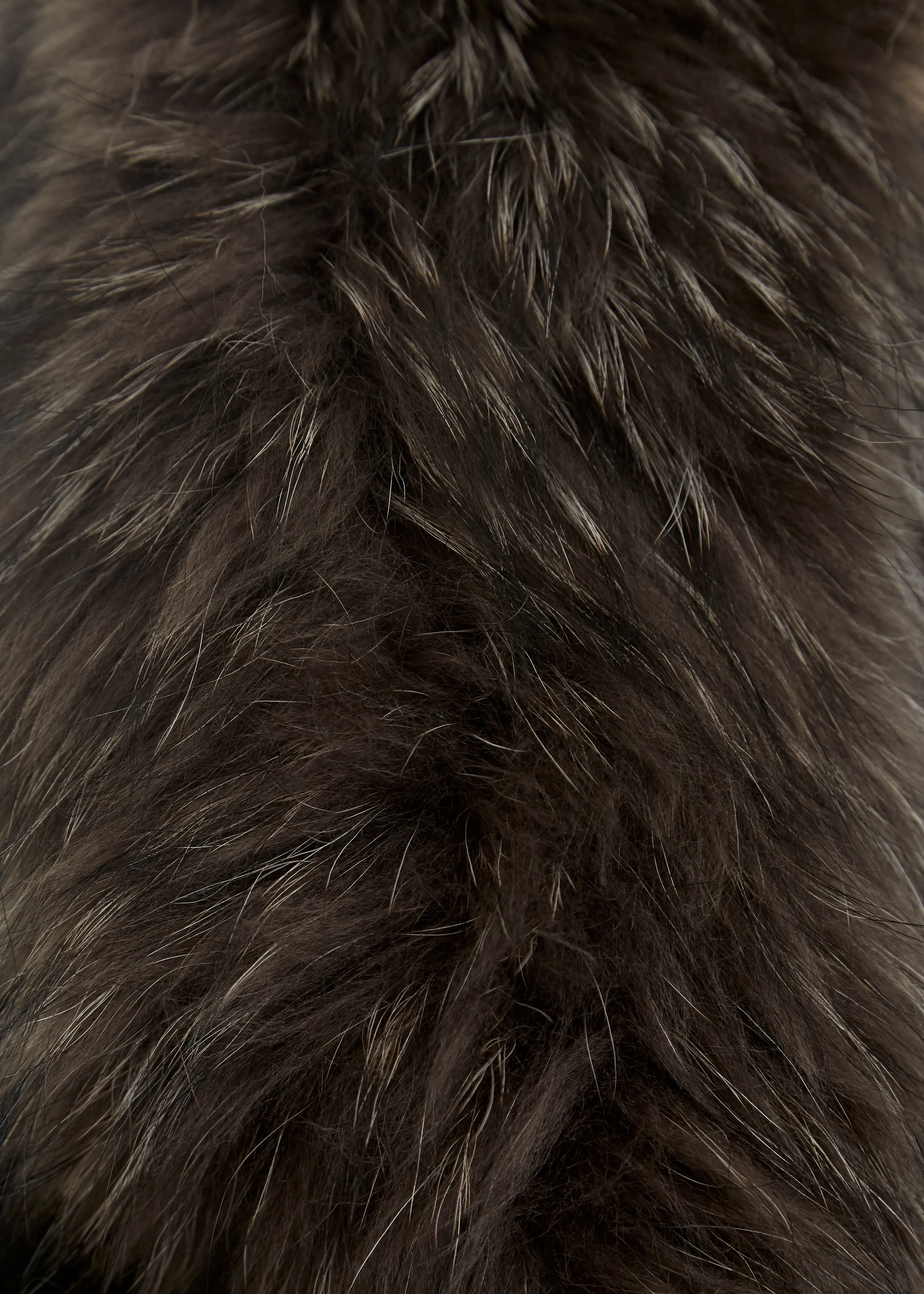 Brown Genuine Fox Fur Collar