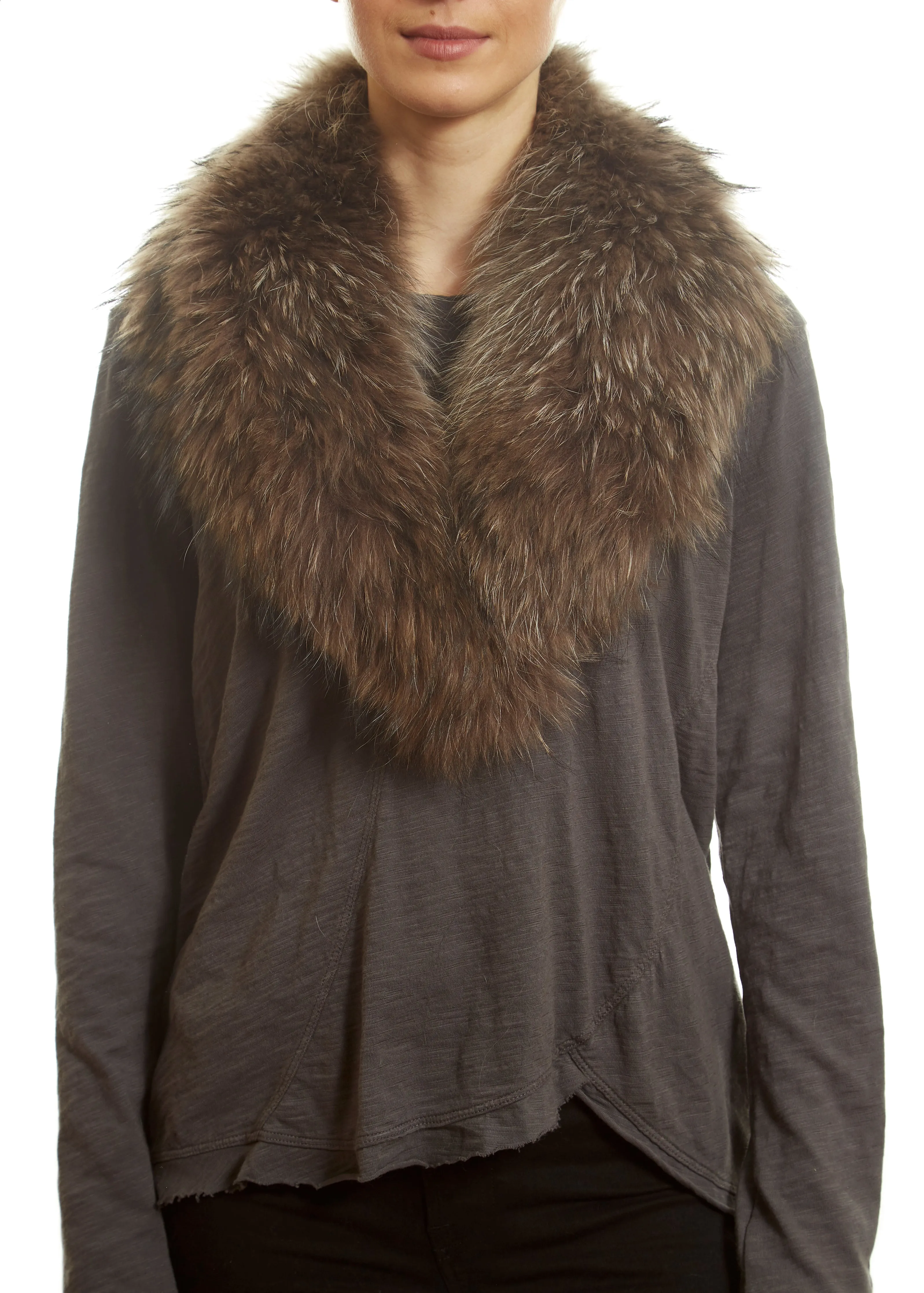 Brown Genuine Fox Fur Collar