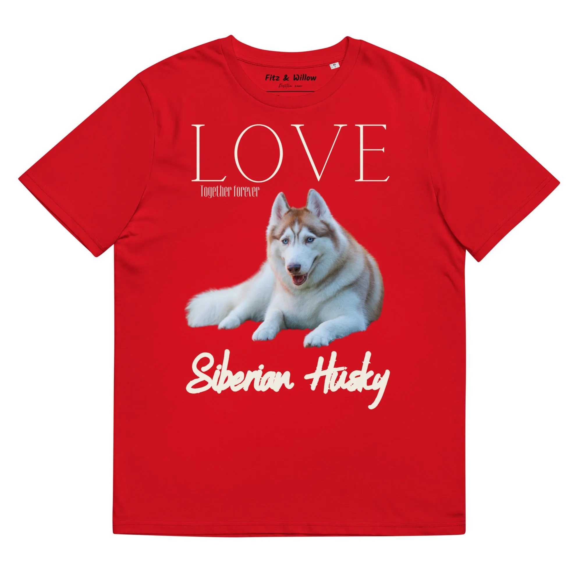 Brown Siberian Husky organic cotton t-shirt