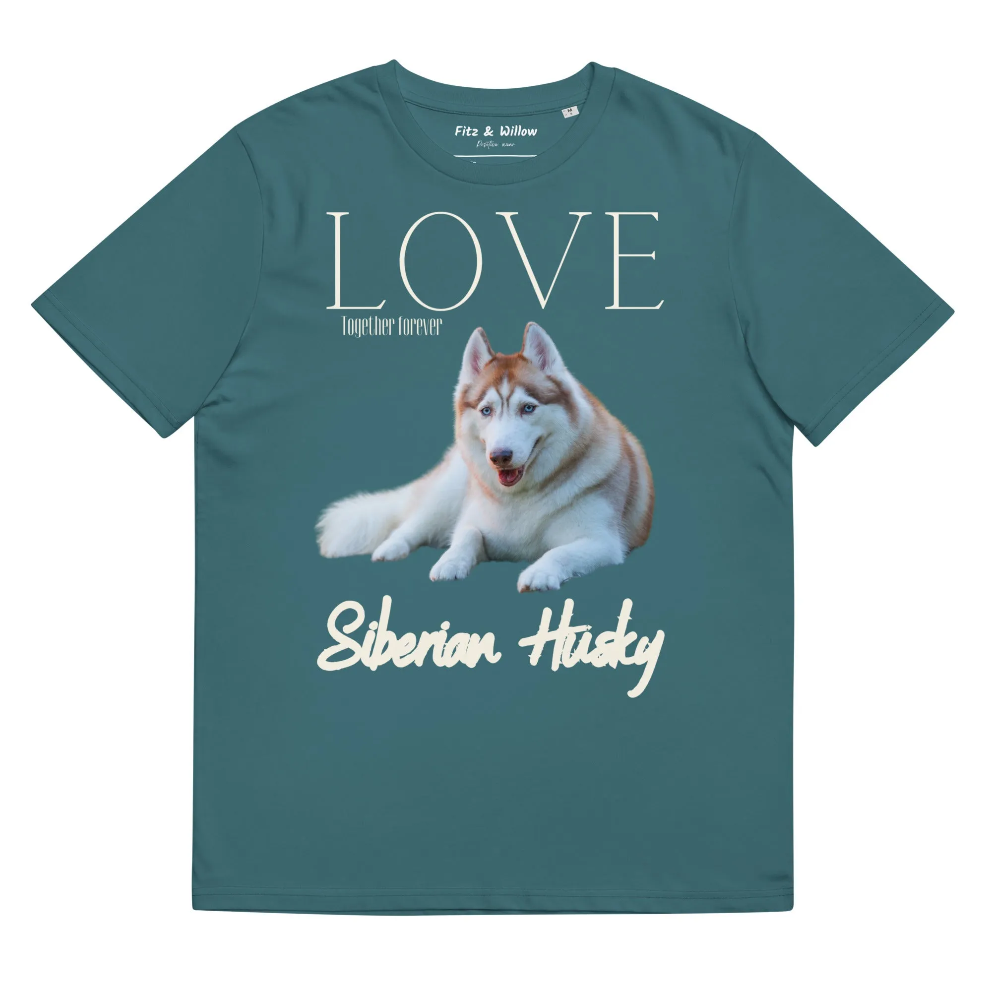 Brown Siberian Husky organic cotton t-shirt