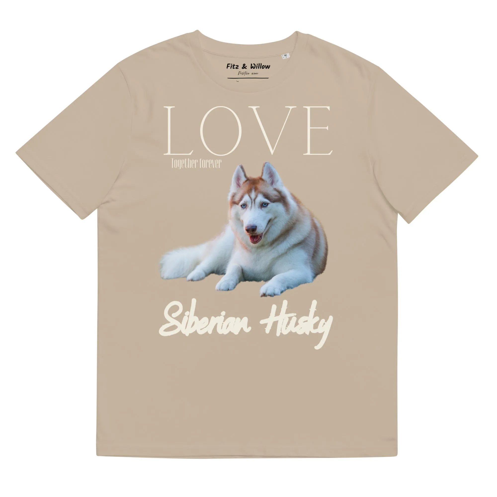 Brown Siberian Husky organic cotton t-shirt