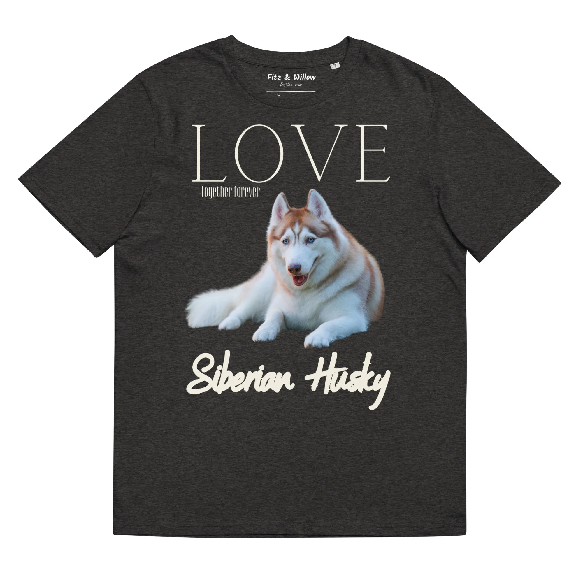 Brown Siberian Husky organic cotton t-shirt