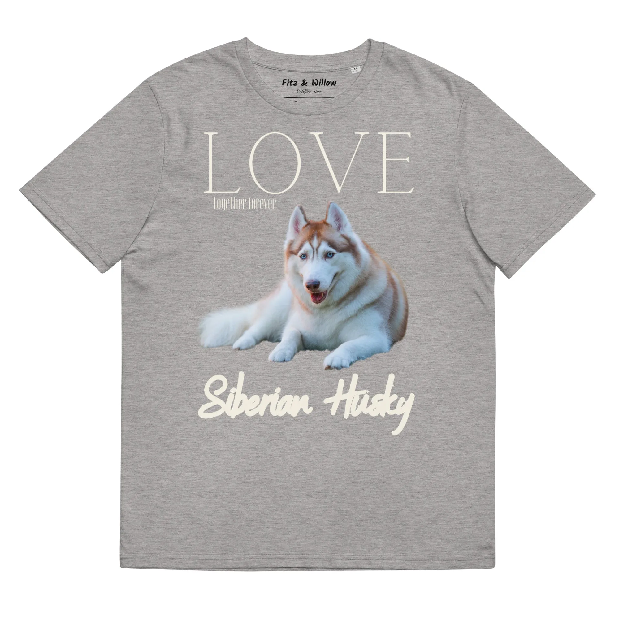 Brown Siberian Husky organic cotton t-shirt