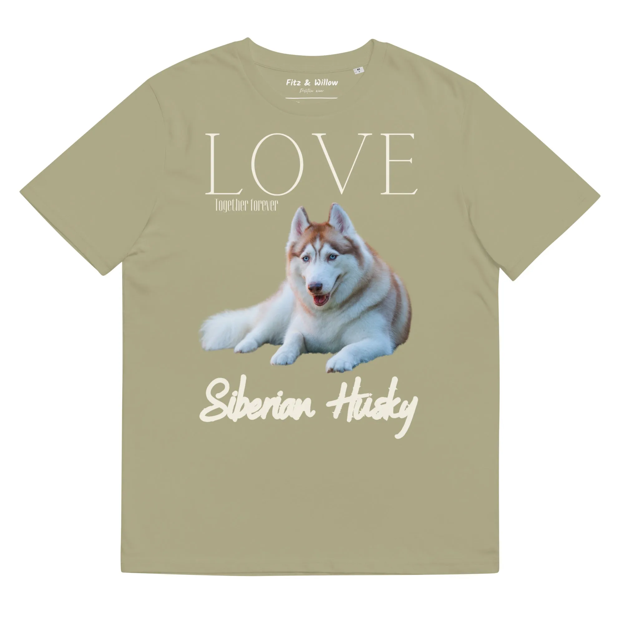 Brown Siberian Husky organic cotton t-shirt