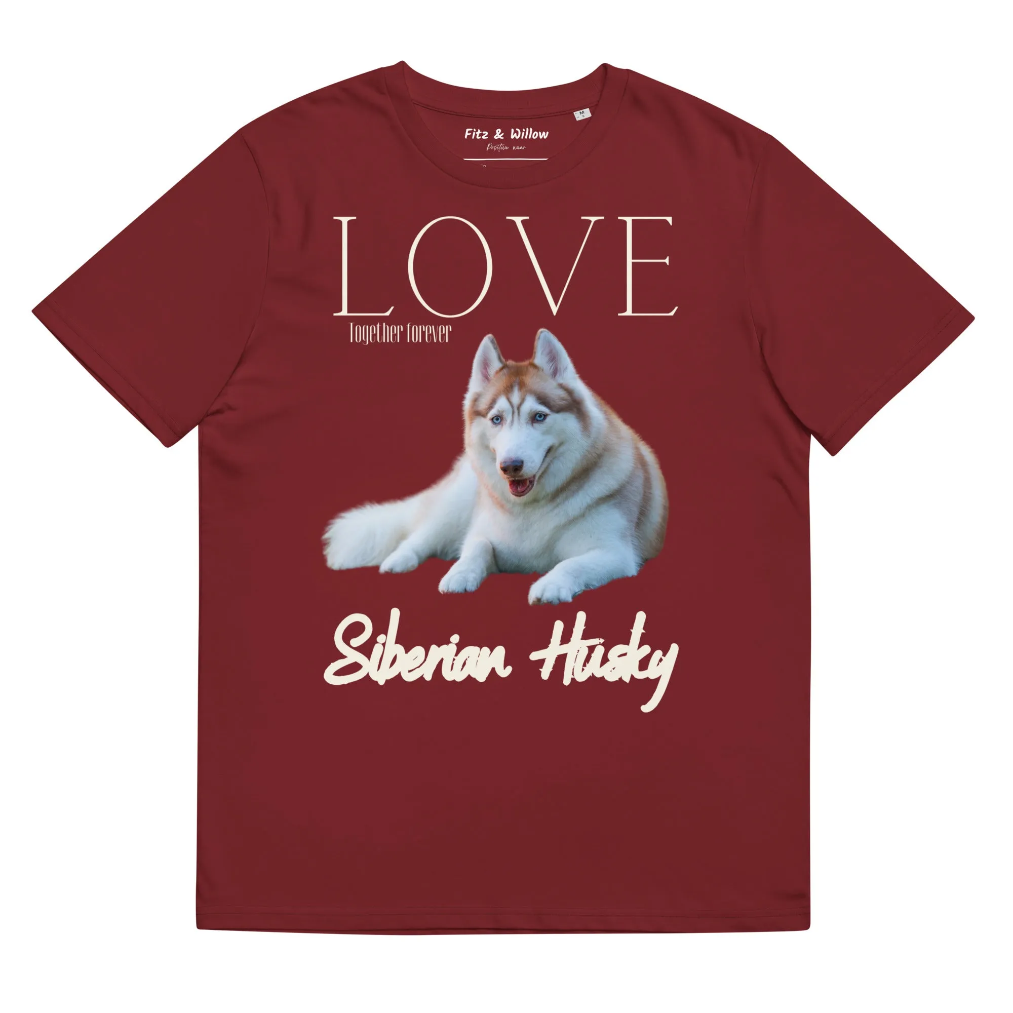 Brown Siberian Husky organic cotton t-shirt