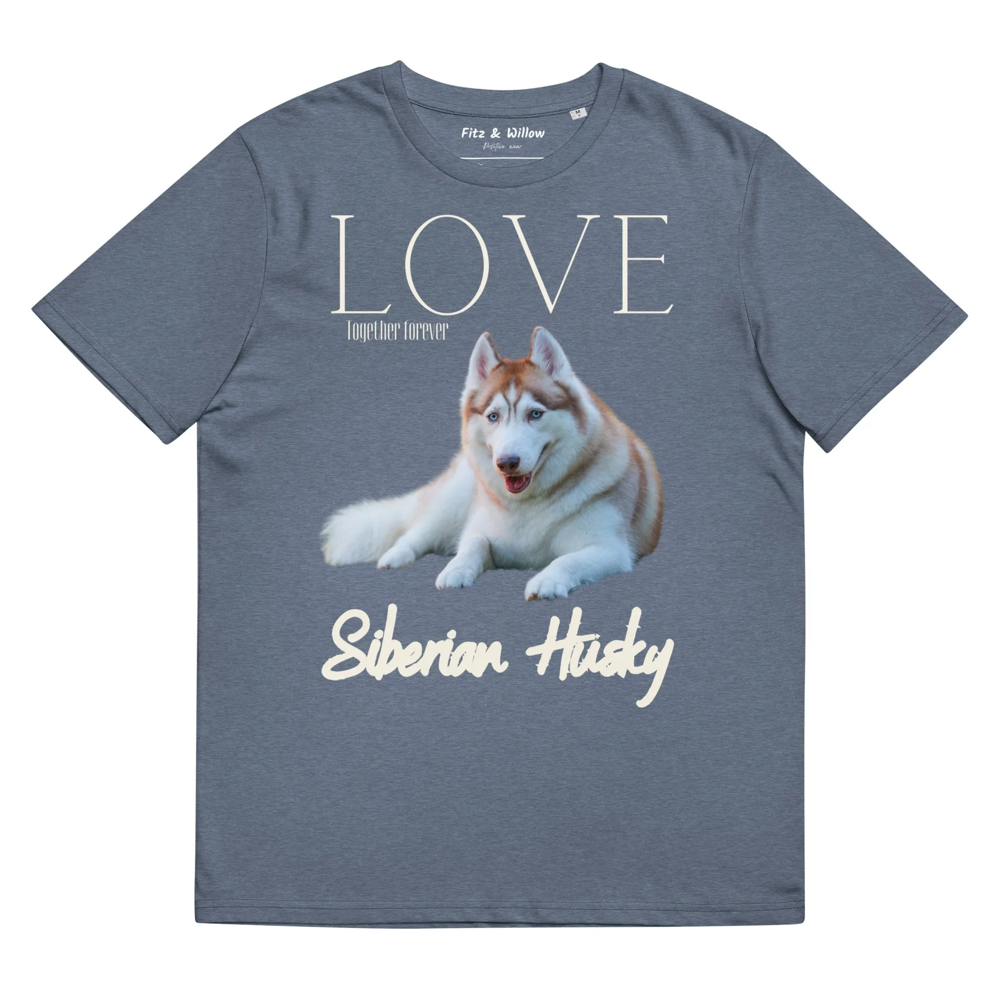 Brown Siberian Husky organic cotton t-shirt