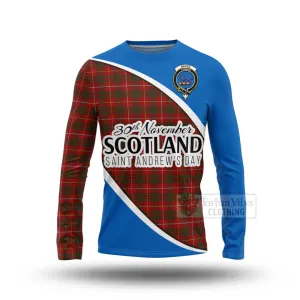 Bruce Family Crest Tartan Long Sleeve T-Shirt Celebrate Saint Andrew's Day in Style