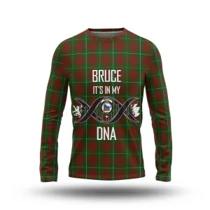 Bruce Hunting Tartan Long Sleeve T-Shirt with Family Crest DNA In Me Style