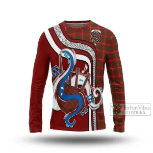 Bruce Tartan Long Sleeve T-Shirt with Epic Bagpipe Style