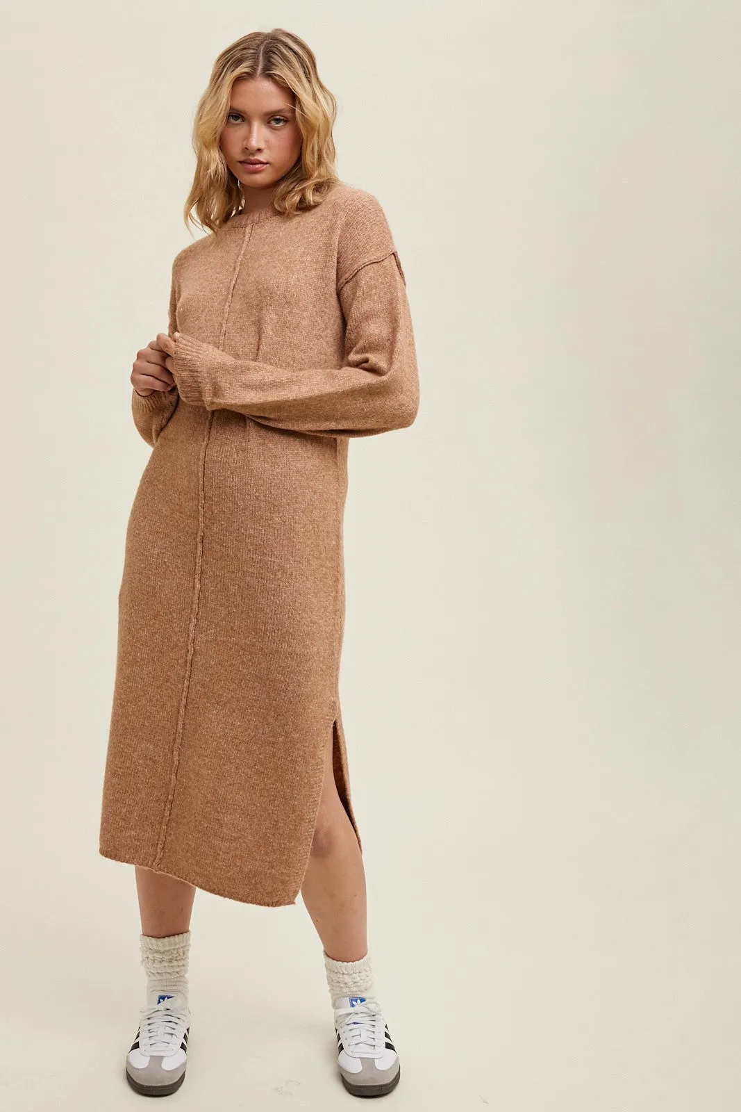 Brushed Sweater Midi Dress