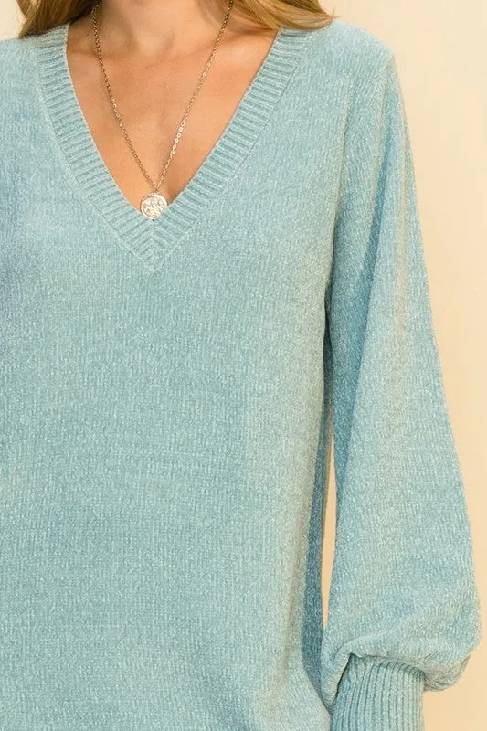 Call Me Cutie Sweater Dress-Sky Blue